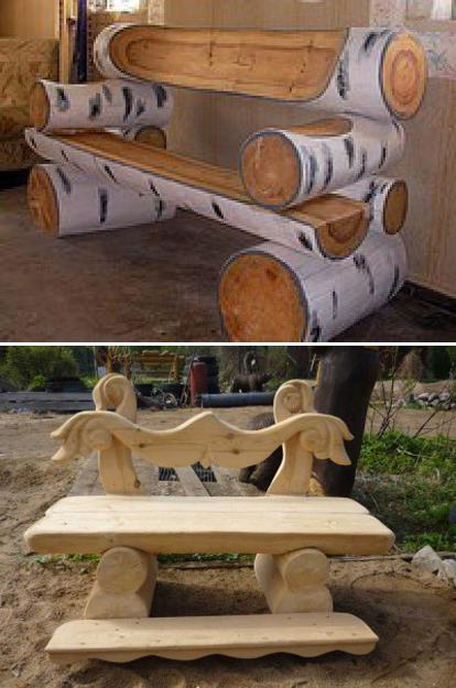 Diy παγκάκια από κορμούς δέντρου3